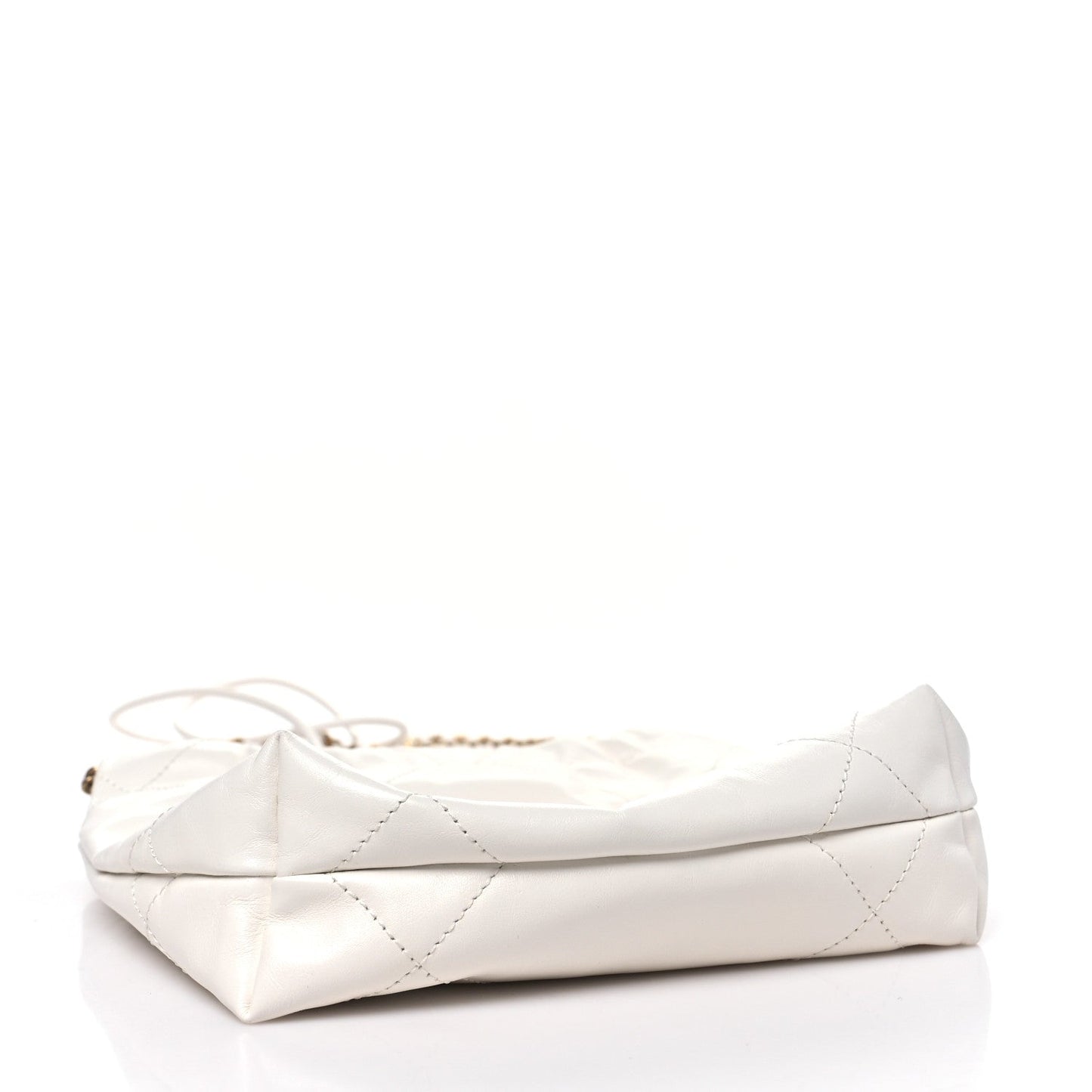 Shiny Calfskin Quilted Mini Chanel 22 White