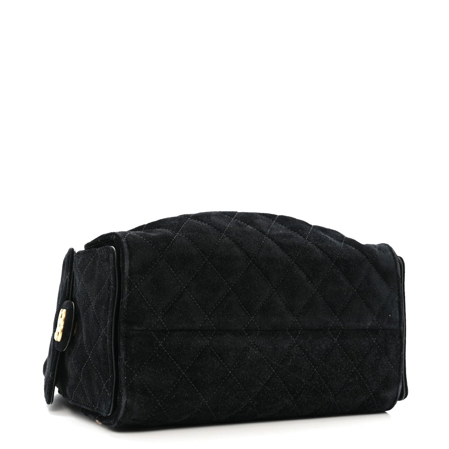 Suede Quilted Small Chanel 25 Handbag Black