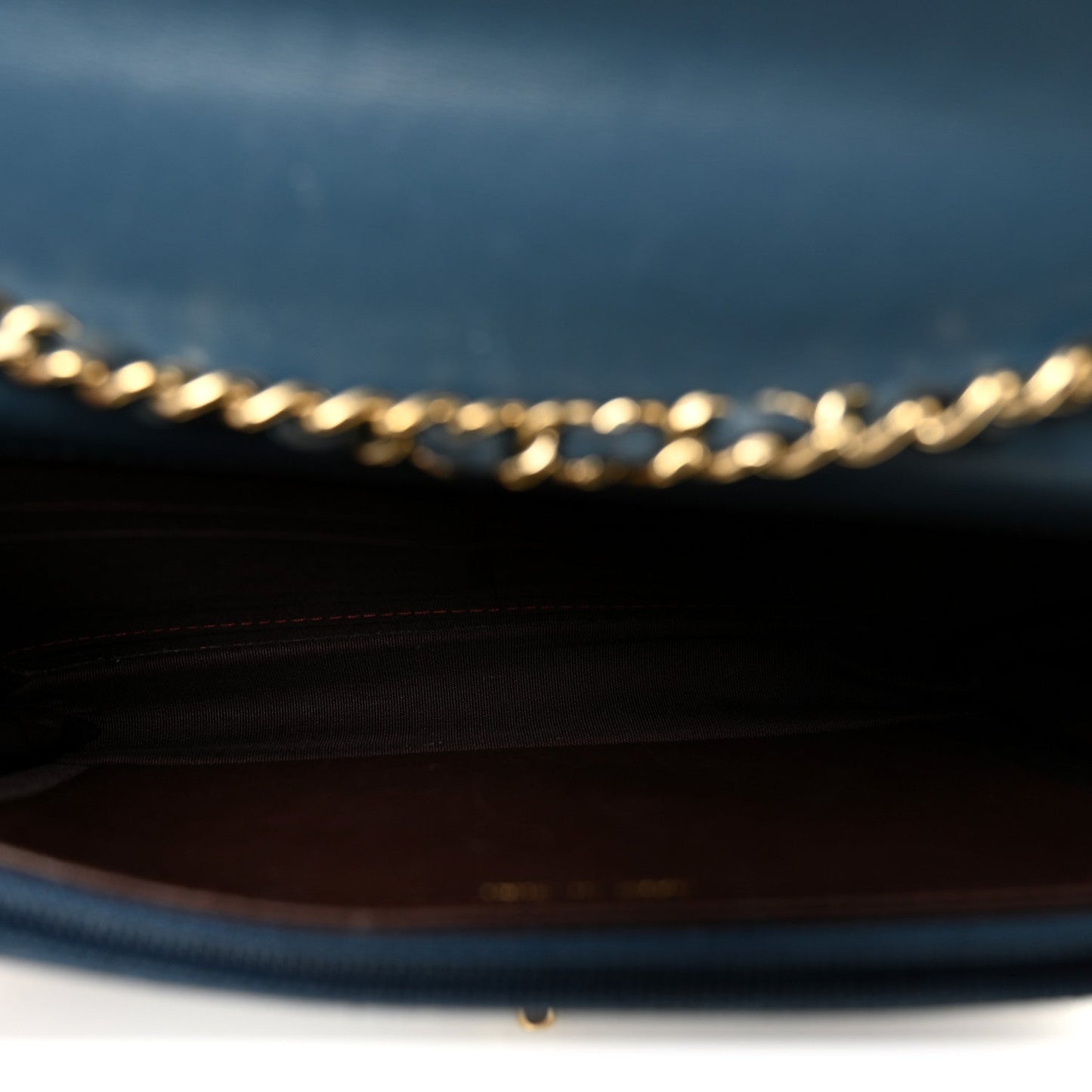 Lambskin Quilted Trendy CC Wallet On Chain WOC Blue