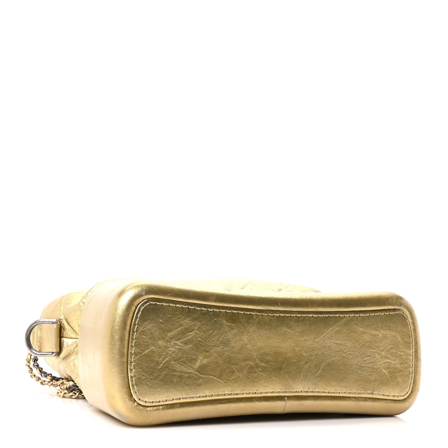 Metallic Aged Calfskin Quilted Medium Gabrielle Gold