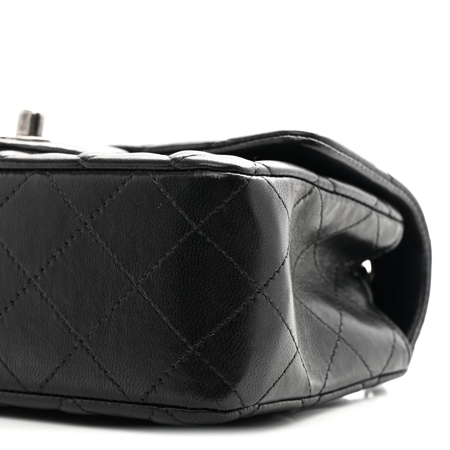 Lambskin Quilted Mini Rectangular Flap Black