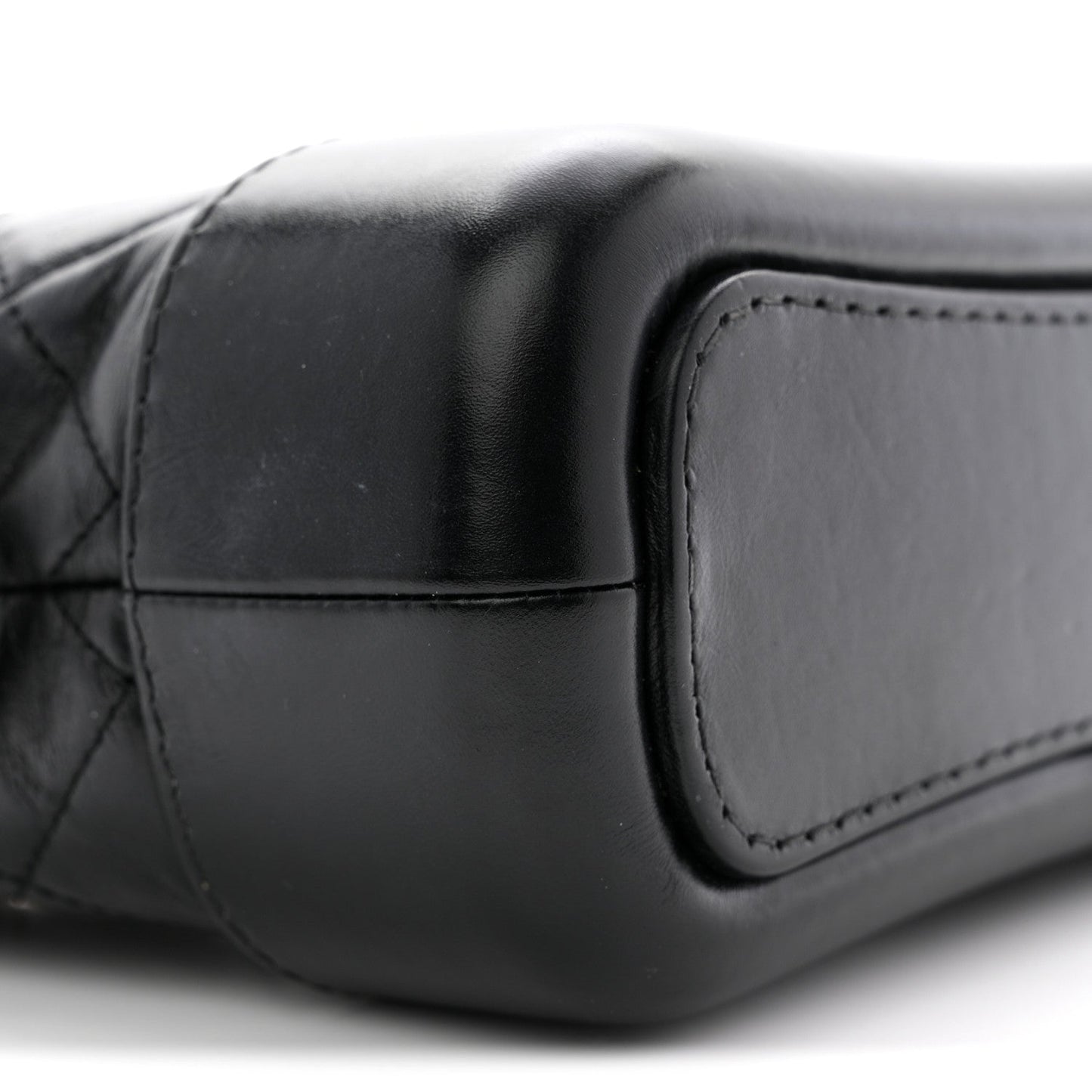 Aged Calfskin Quilted Small Gabrielle Hobo Black