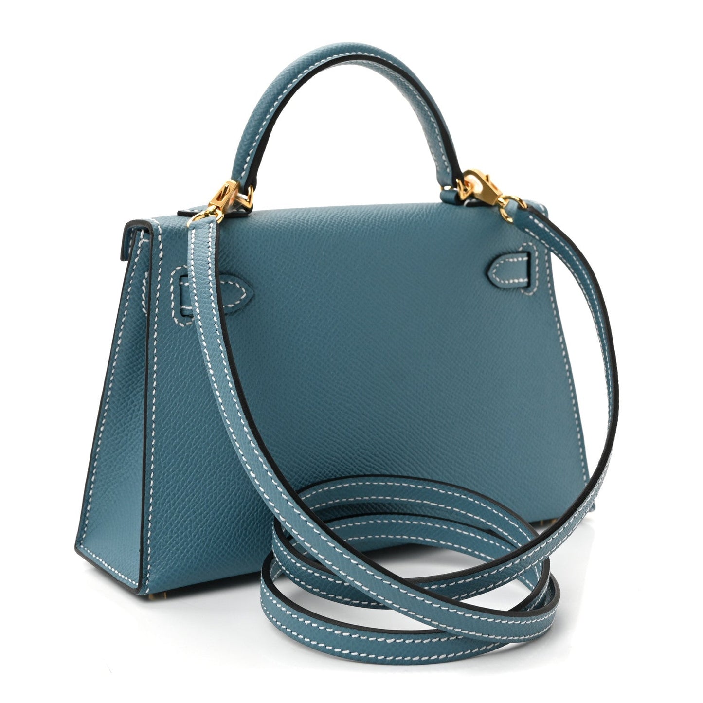 Epsom Mini Kelly Sellier 20 New Blue Jean
