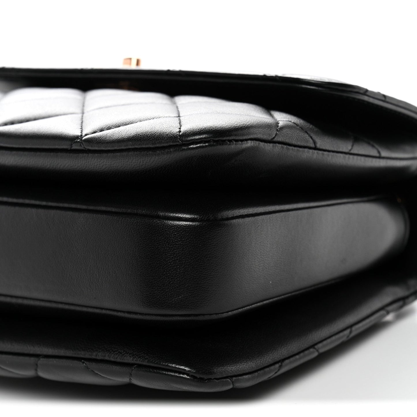 Lambskin Quilted Small Trendy CC Dual Handle Flap Bag Black