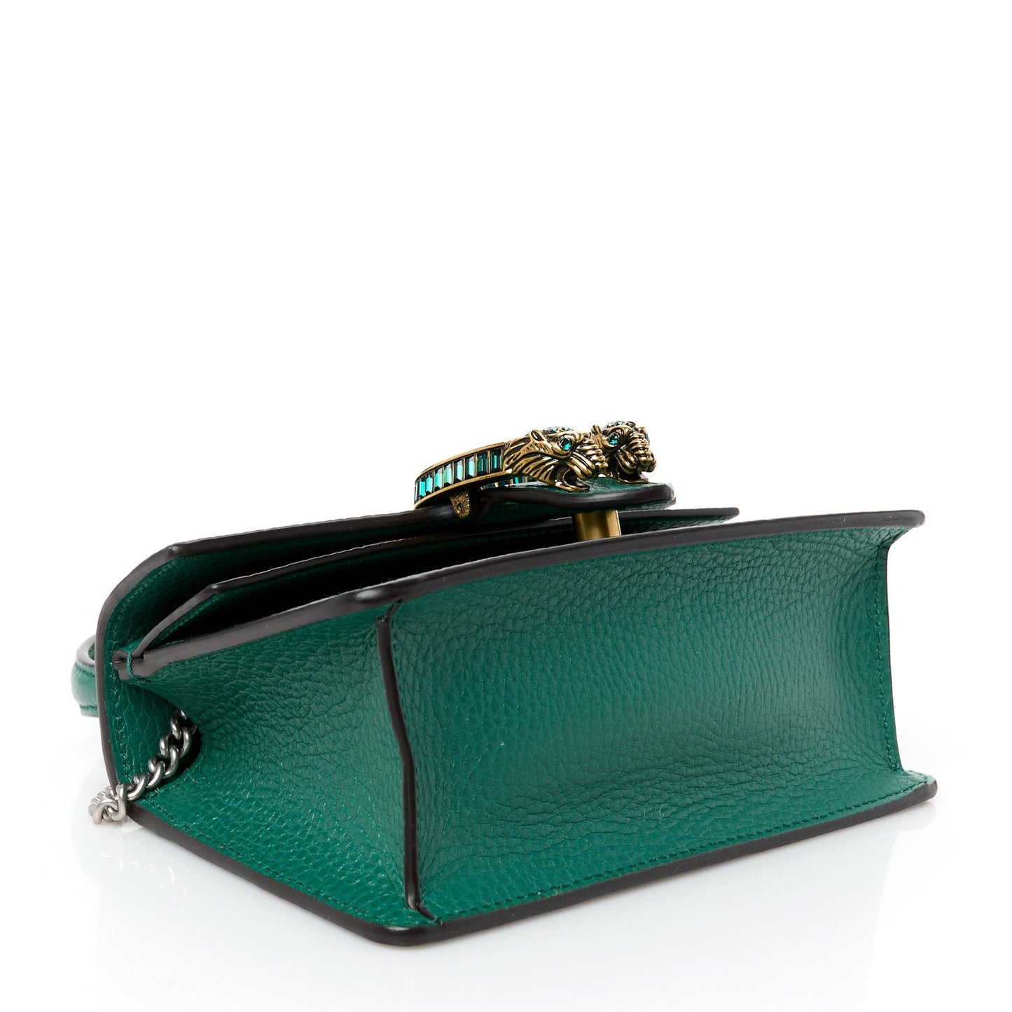 Dollar Calfskin Crystal Mini Dionysus Top Handle Bag Emerald