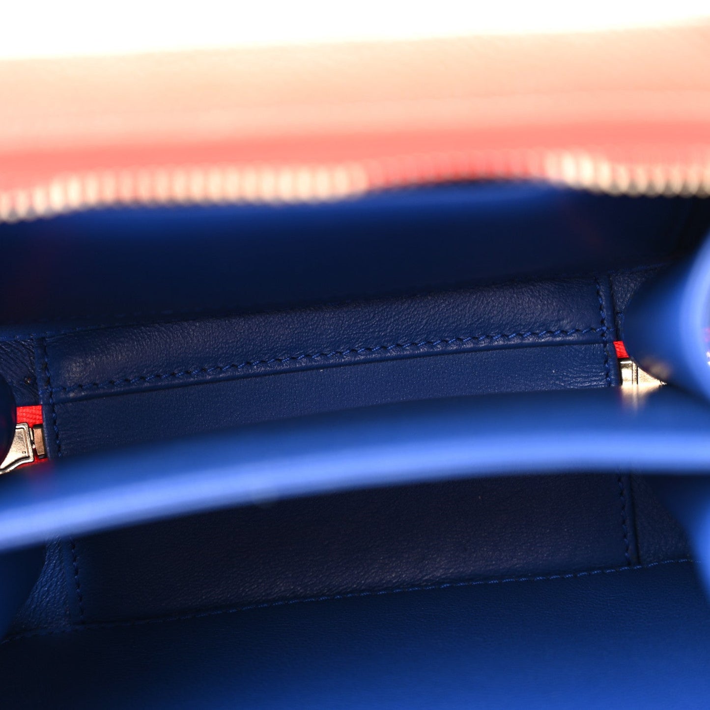 Caviar Quilted Small CC Filigree Vanity Case Blue White Red