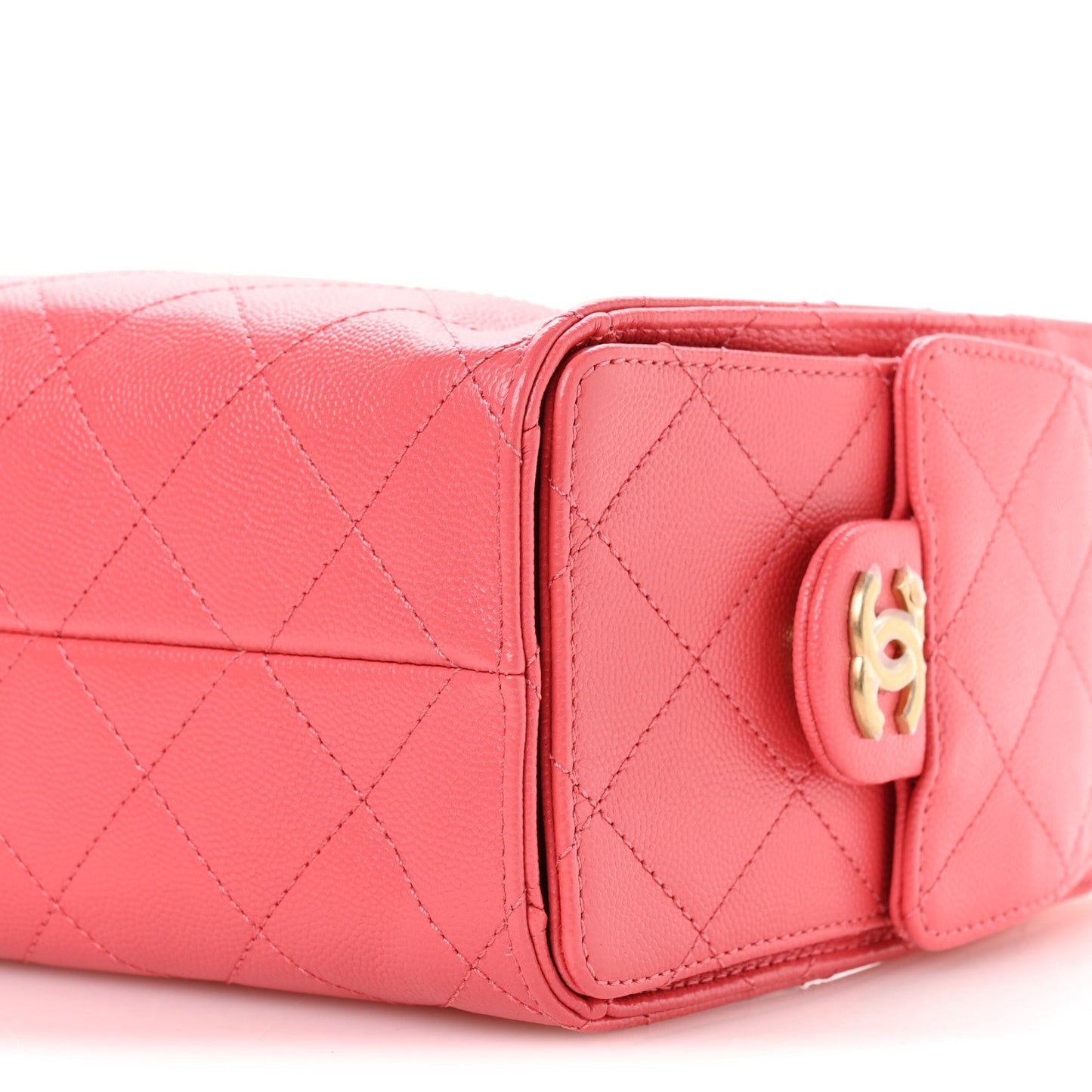 Caviar Quilted Mini Chanel 25 Handbag Coral