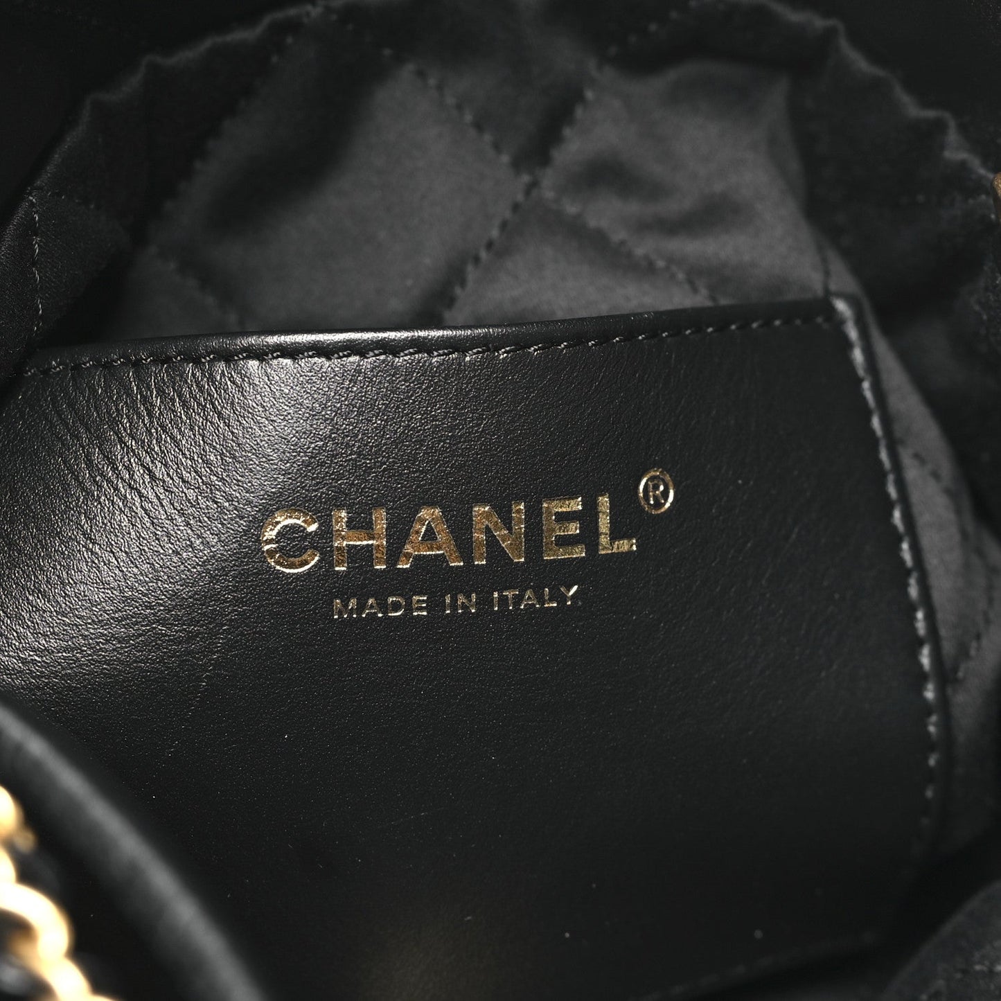 Shiny Calfskin Quilted Mini Chanel 22 Black