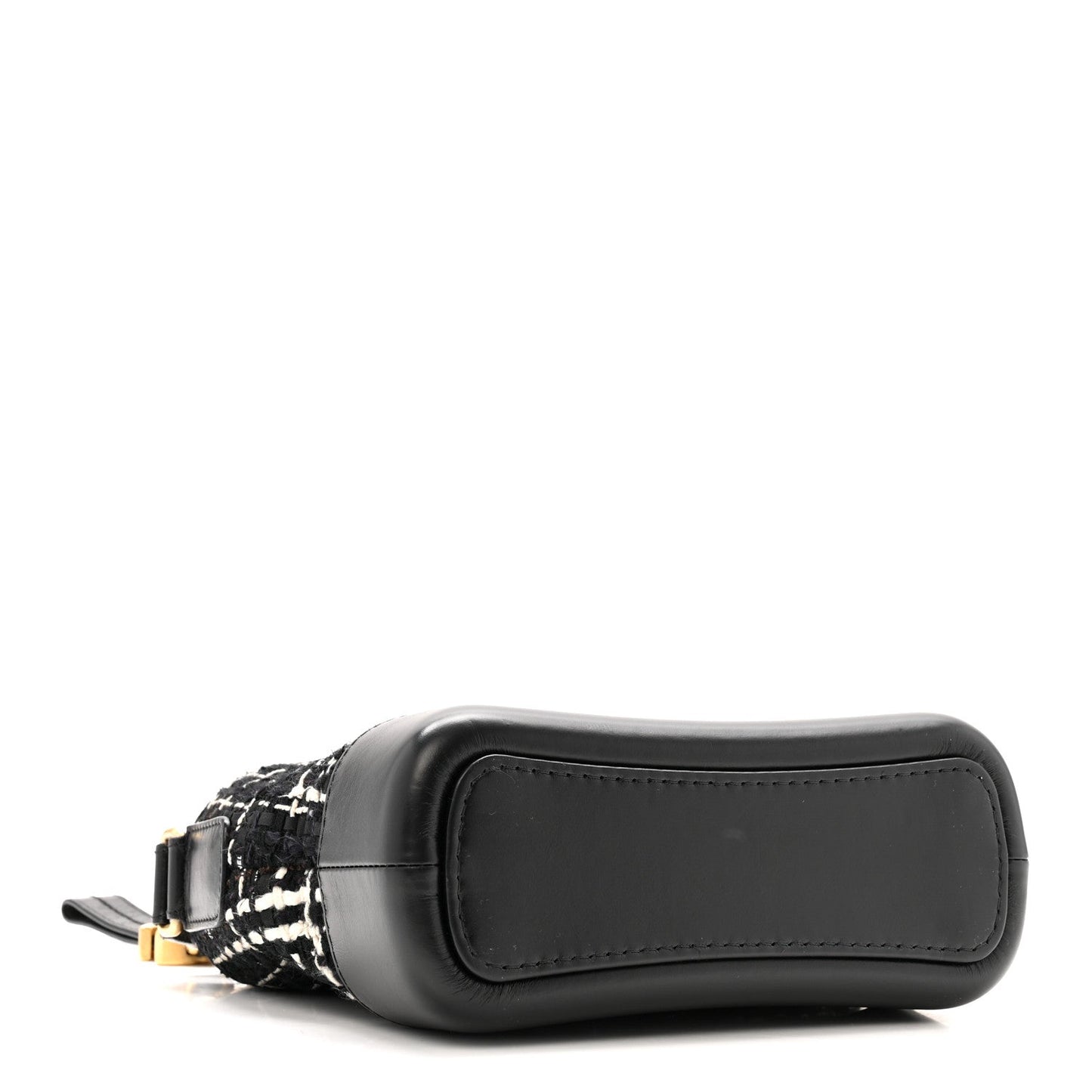 Tweed Calfskin Small Gabrielle Hobo Black White