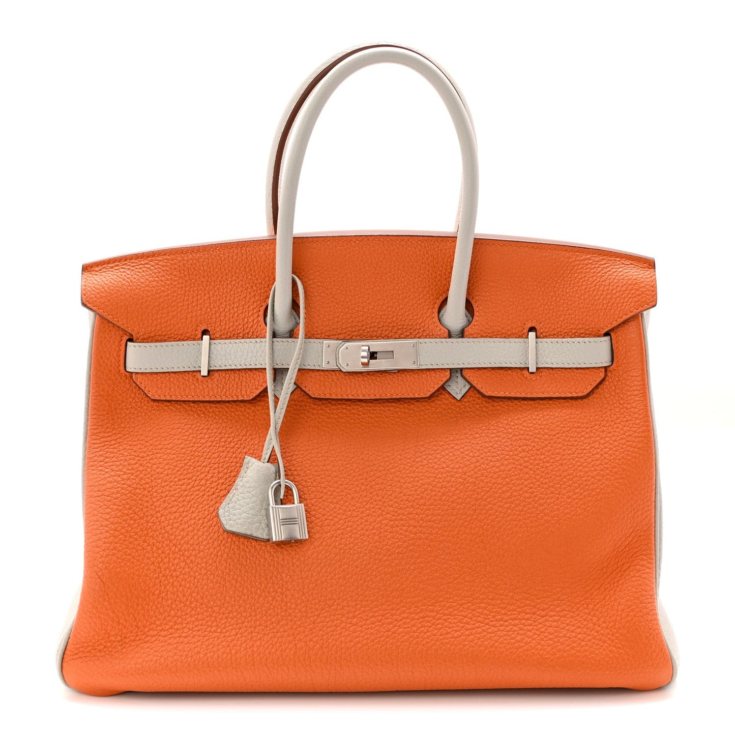 Togo Horseshoe Birkin 35 Orange Gris Perle