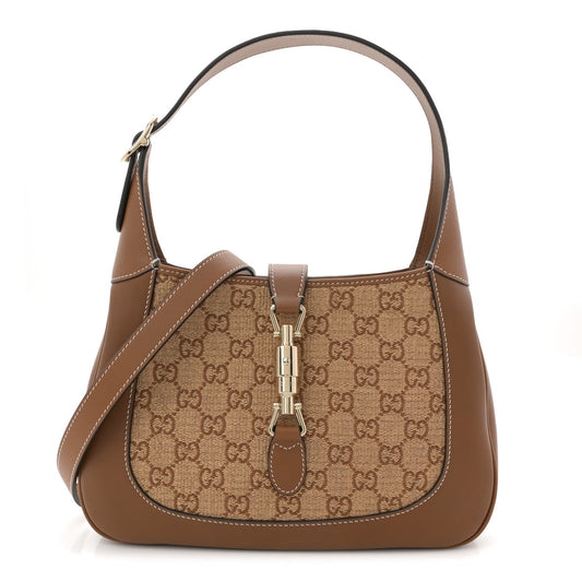 Raffia GG Supreme Monogram Calfskin Small Jackie 1961 Hobo Natural