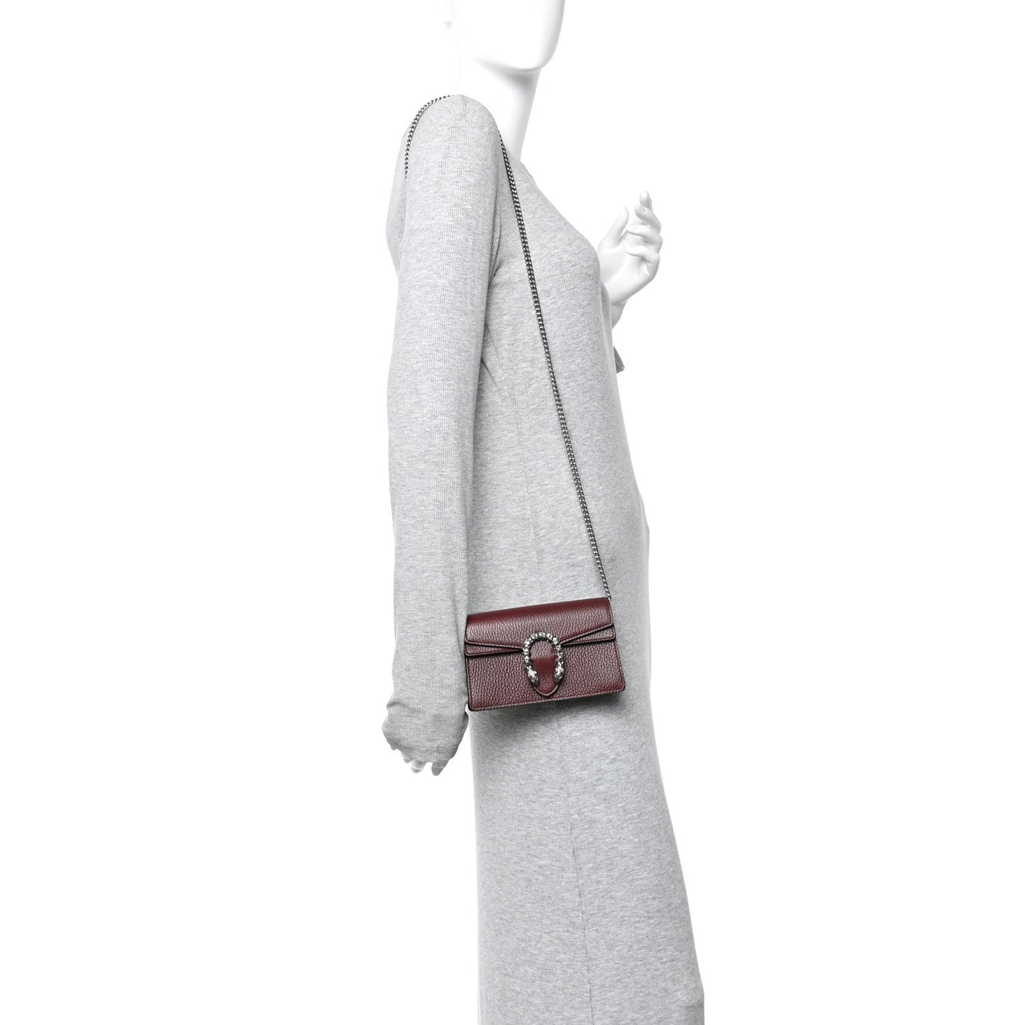 Dollar Calfskin Crystal Super Mini Dionysus Shoulder Bag Vintage Bordeaux Black Diamond
