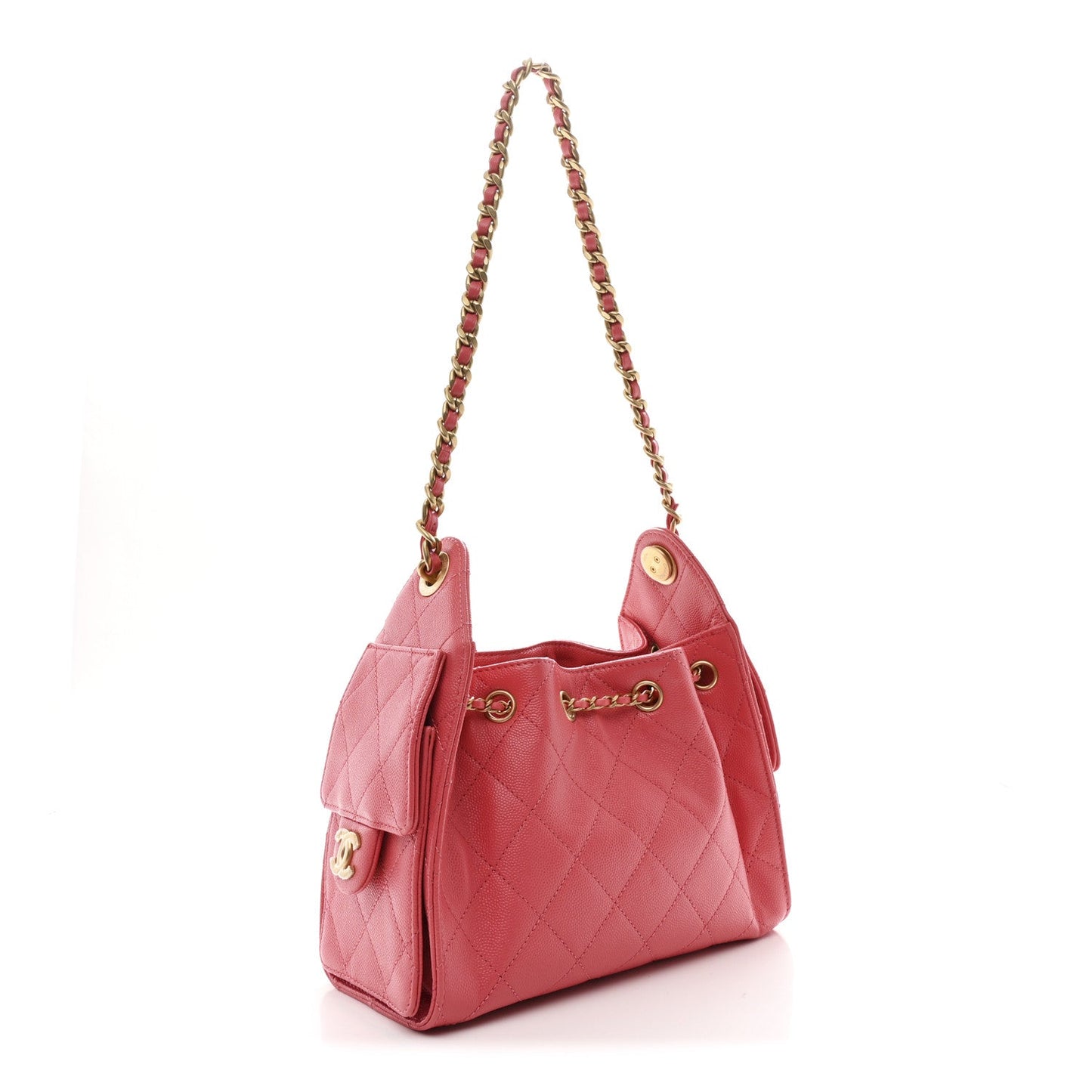 Caviar Quilted Mini Chanel 25 Handbag Coral