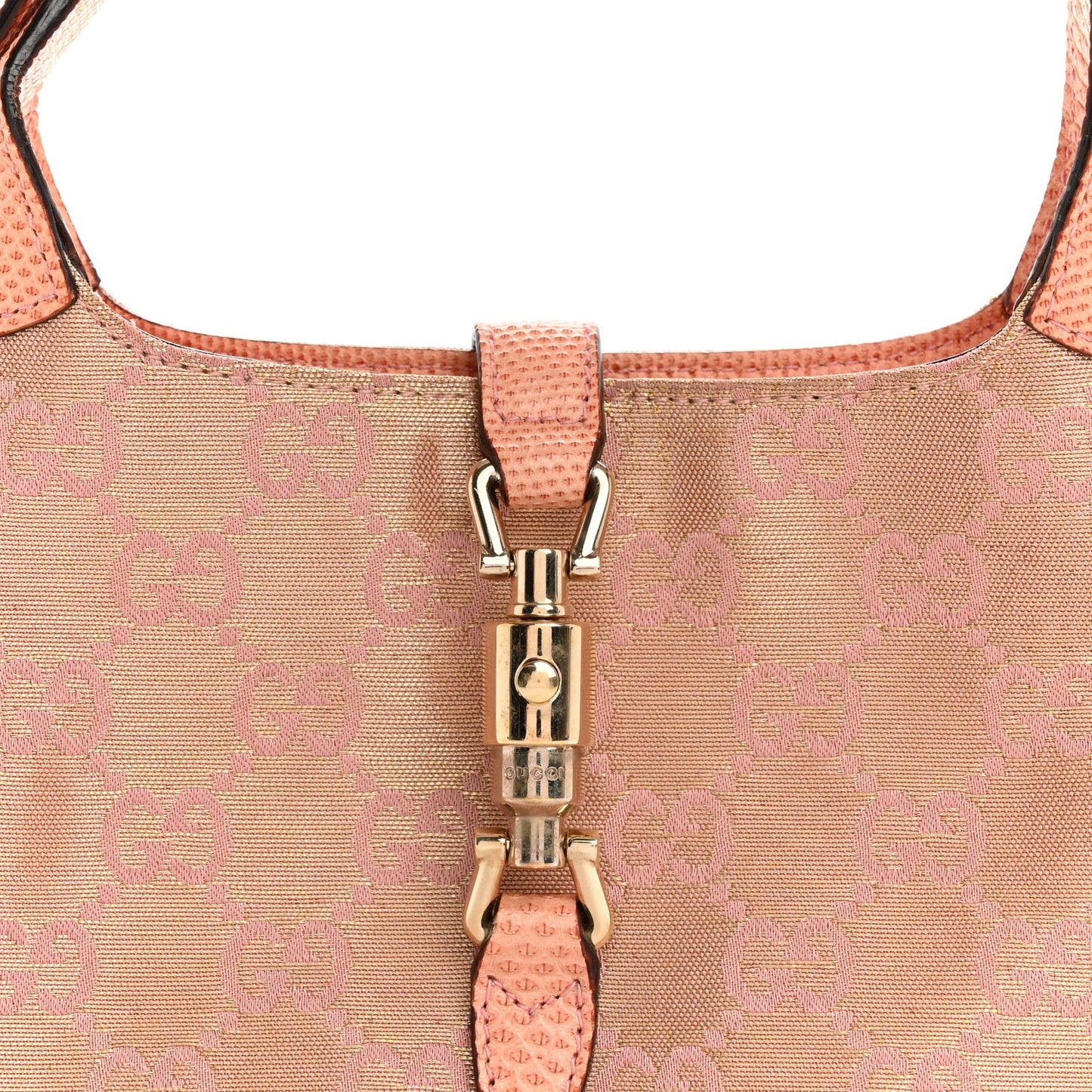 Metallic Monogram Lizard Jackie O Hobo Pink