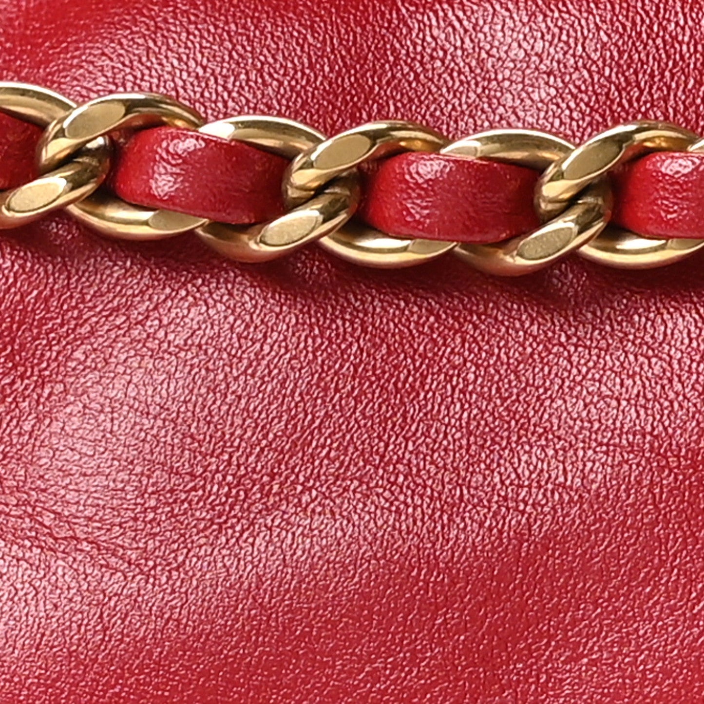 Shiny Calfskin Quilted Mini Chanel 22 Red