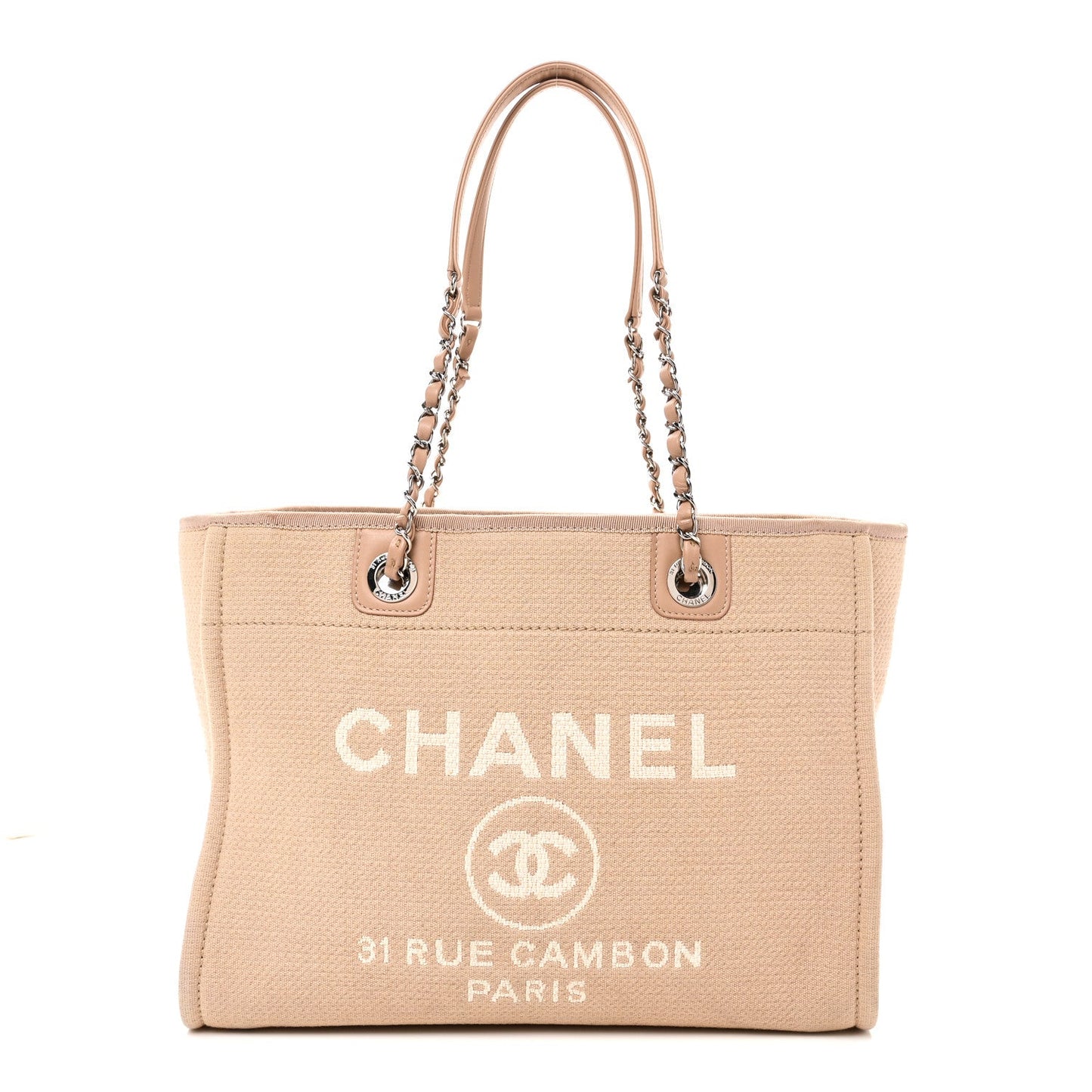 Mixed Fibers Small Deauville Tote Beige