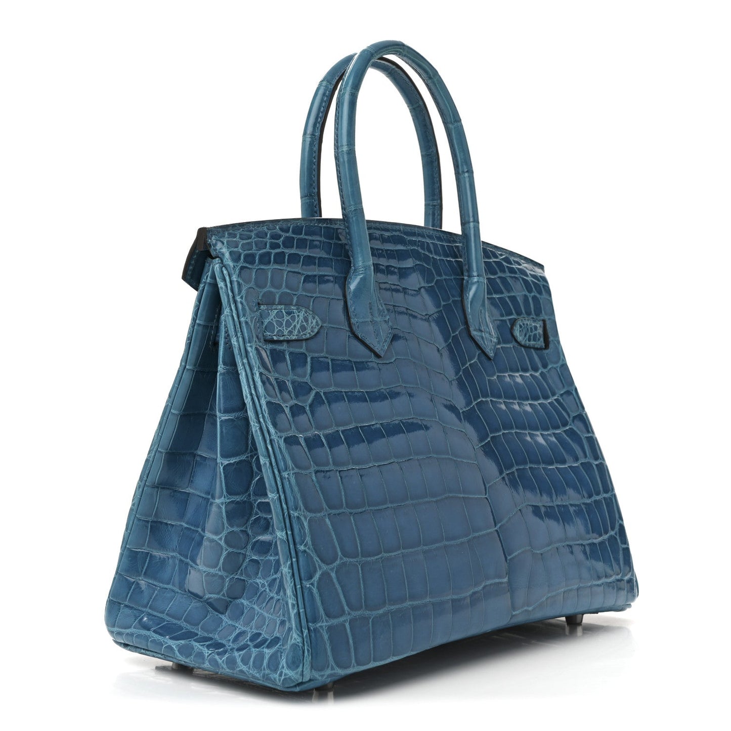 Shiny Niloticus Crocodile Birkin 30 Bleu Izmir