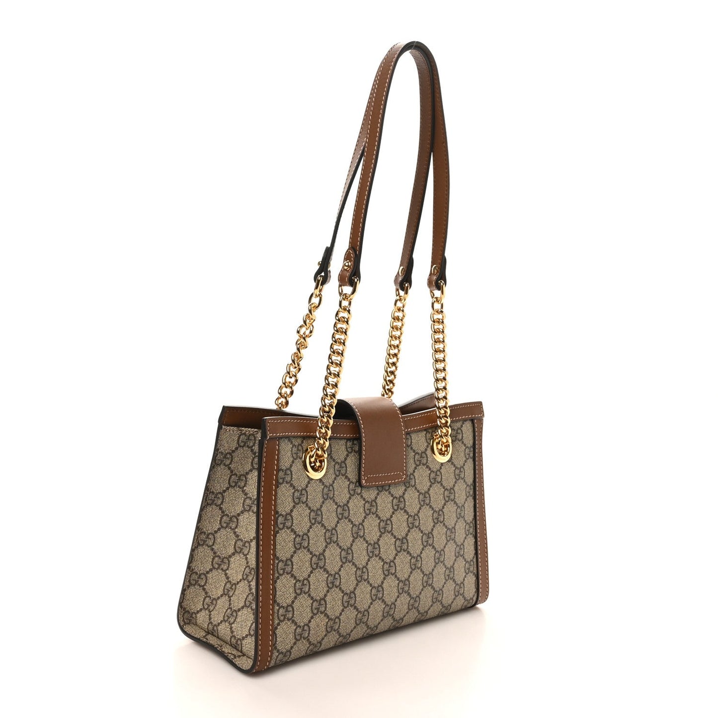 GG Supreme Monogram Calfskin Small Padlock Tote Beige Ebony Tuscany