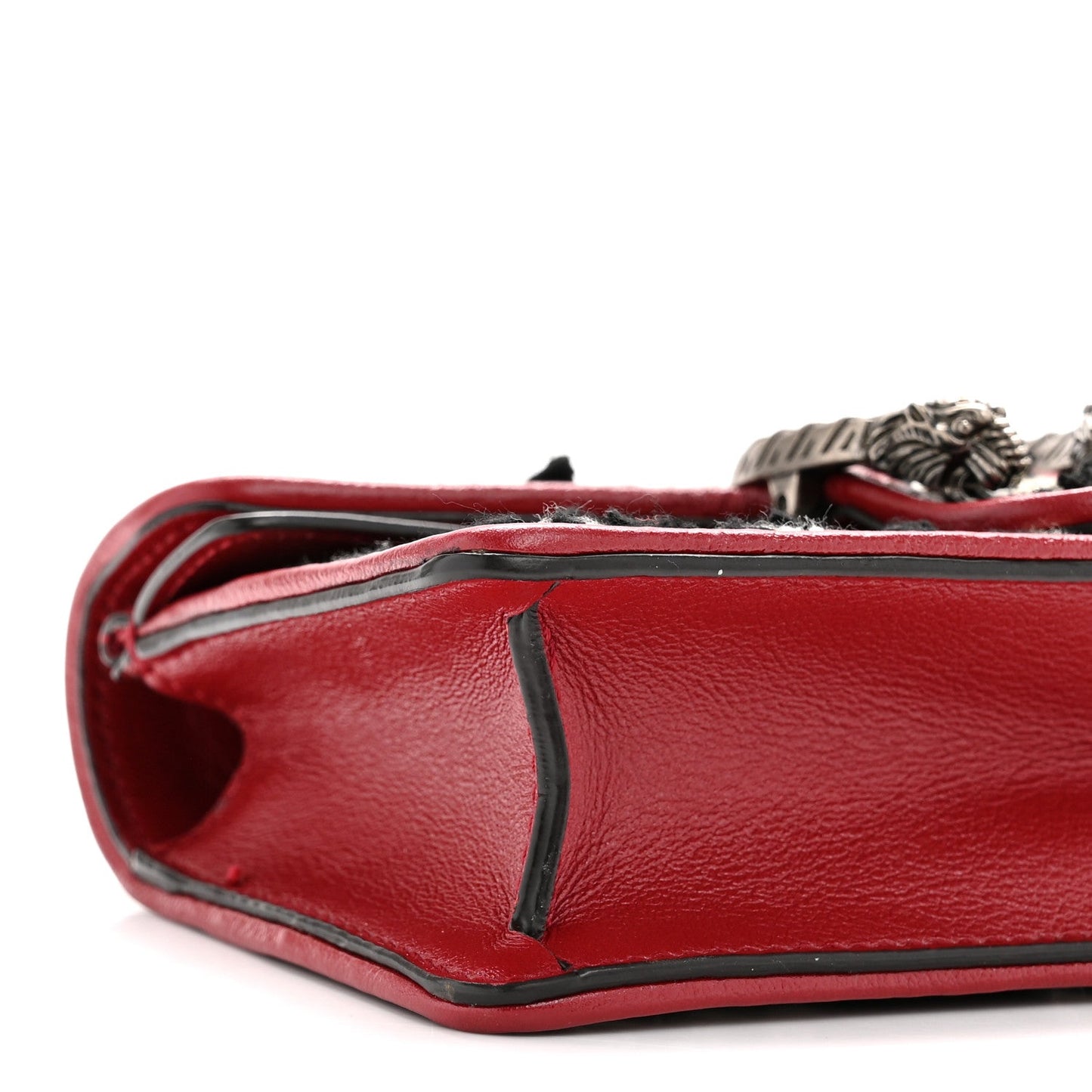 Tweed GG Monogram Super Mini Dionysus Shoulder Bag Black White Romantic Cherry