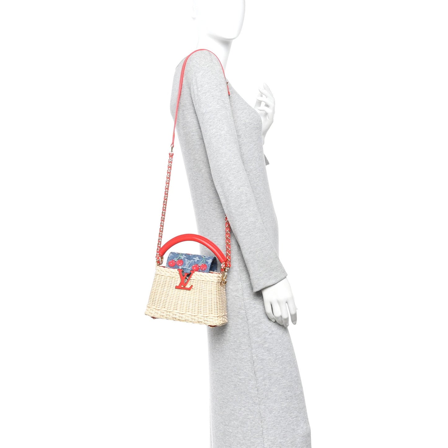 LV X TM Rattan Denim Calfskin Cerises Capucines Mini