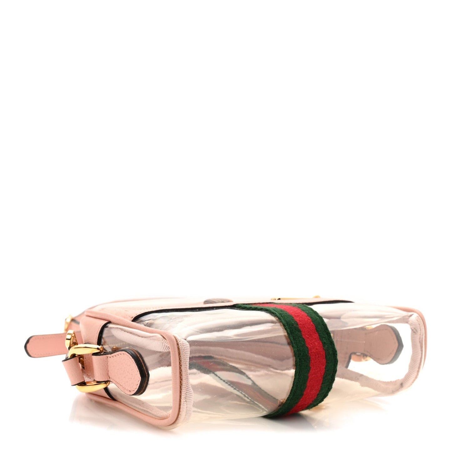 Vinyl Web Mini Ophidia Transparent Shoulder Bag Perfect Pink