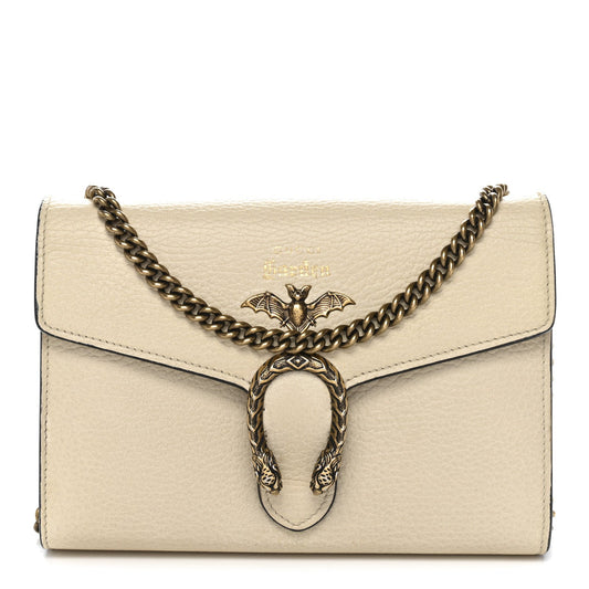 Calfskin Garden Dionysus Chain Wallet Off White